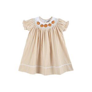 Lil Cactus Smocked Gingham Pumpkin Dress 3T Girls